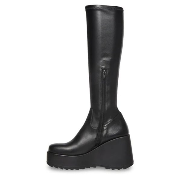 STEVE MADDEN DUKE30 BLACK KNEE-HIGH BOOTS - Picture 2 of 5